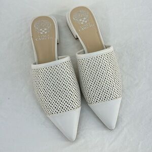 Vince Camuto Cream Woven Mules